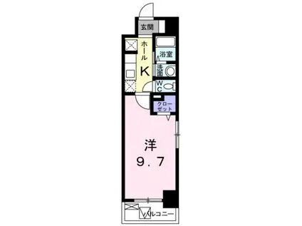 カーサヴィオラ(1K/5階)の間取り写真