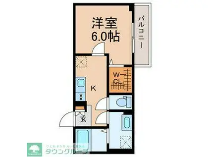 津田沼6丁目共同(1K/1階)の間取り写真