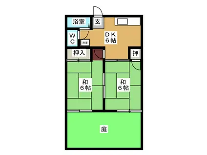 コーポ青葉A(2DK/1階)の間取り写真