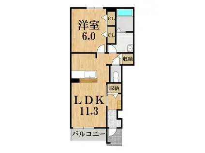 セブンリッチ(1LDK/1階)の間取り写真