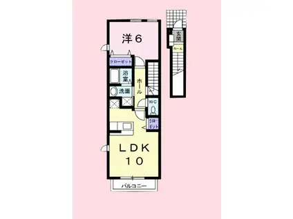 ノートルアンジュ(1LDK/2階)の間取り写真