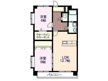 フォレストハイム光の森(2LDK/3階)の間取り写真