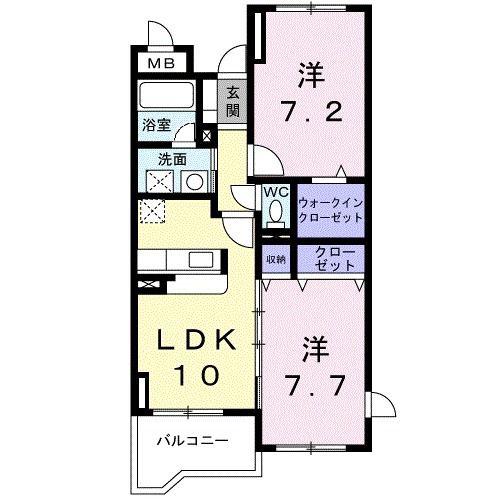 エストレーノパレスA(2LDK/1階)の間取り写真