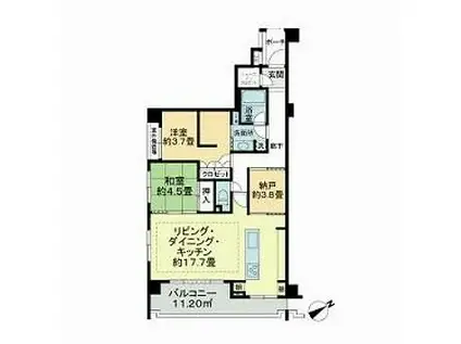 アルソレア馬事公苑(2SLDK/1階)の間取り写真