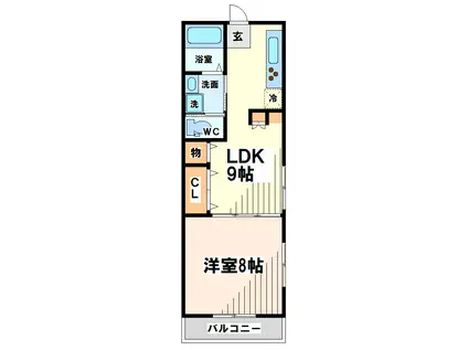 田中マンション(1LDK/3階)の間取り写真