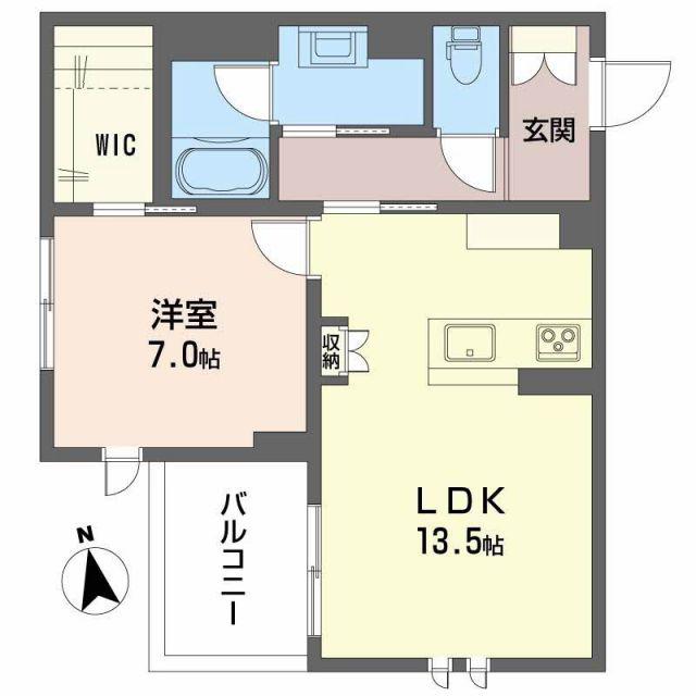 クレアール土樋(1LDK/4階)の間取り写真