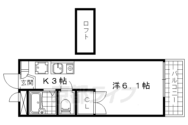 レオパレス音羽沢(1K/1階)の間取り写真