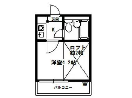 ライフピアシェイド(ワンルーム/2階)の間取り写真