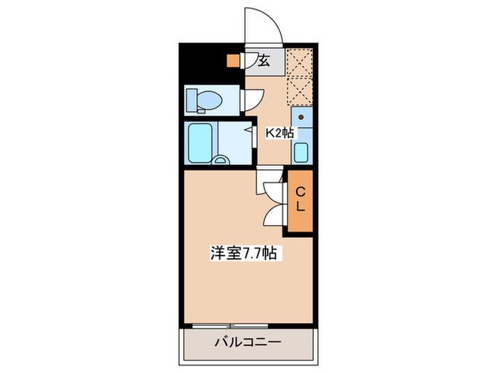 シャルマンハイツHORI(1K/2階)の間取り写真