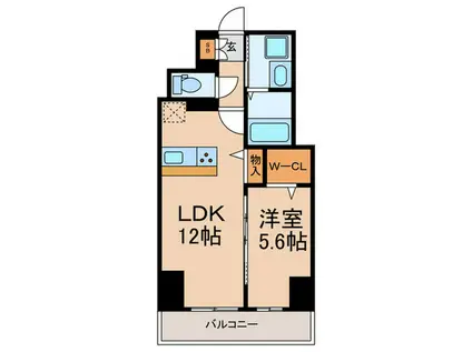 ル・シエール清水(1LDK/13階)の間取り写真