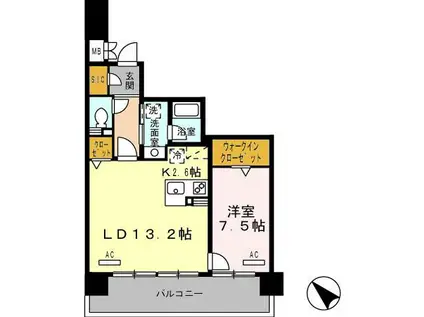ロイヤルパークス豊洲(1LDK/8階)の間取り写真