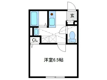 ジョルノ橋本(1K/1階)の間取り写真