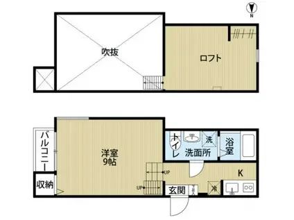 ラウレアハイツ2(1K/2階)の間取り写真