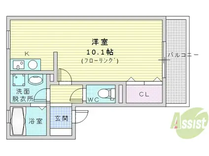 コート広芝(ワンルーム/2階)の間取り写真