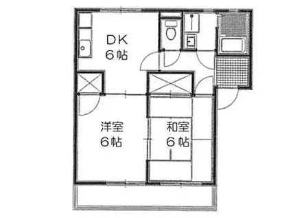 サンコートB(2DK/2階)の間取り写真