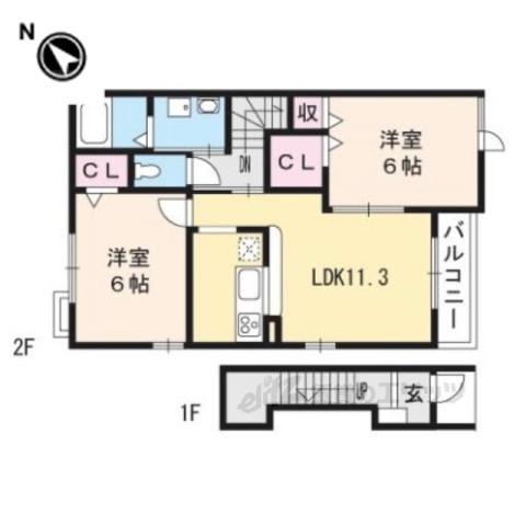 エトワール・フィラント(2LDK/2階)の間取り写真