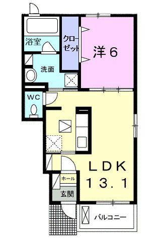 カレントレジデンス BE(1LDK/1階)の間取り写真