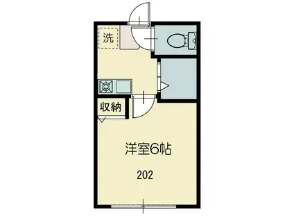 東武東上線 柳瀬川駅 徒歩17分 2階建 築34年(1K/2階)の間取り写真