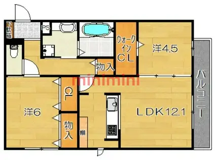 グランツハイム城西(2LDK/3階)の間取り写真