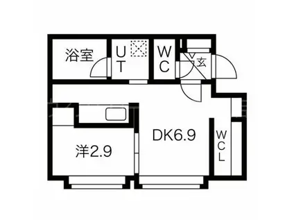 MTRIA学園前(1DK/1階)の間取り写真