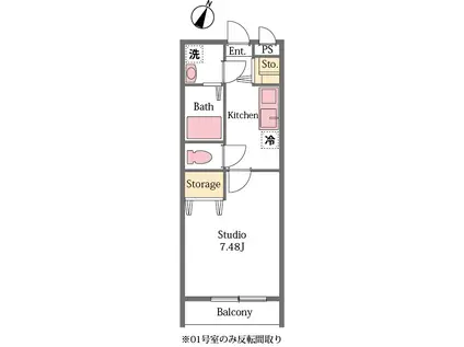 アルメゾン鳩山小用(1K/2階)の間取り写真