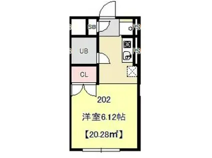 TSKコート八千代 202(1K/2階)の間取り写真