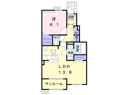 アリエッタコリーナA(1LDK/1階)の間取り写真