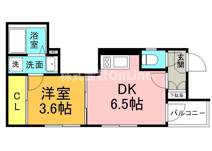 ソリュートピア(1DK/3階)の間取り写真
