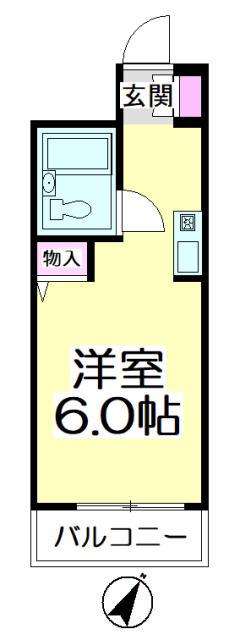 OKZAC(ワンルーム/8階)の間取り写真