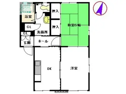 ヴィレスト椿(2DK/1階)の間取り写真