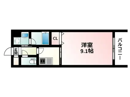 プレジオ江坂(1K/6階)の間取り写真