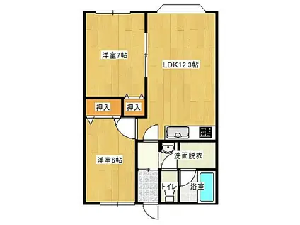 グランドコーポ大町(2LDK/1階)の間取り写真