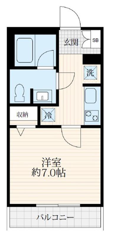 BIBRY COURT(1K/2階)の間取り写真