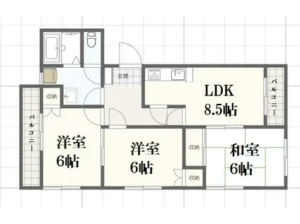RIN BERGER(3LDK/2階)の間取り写真