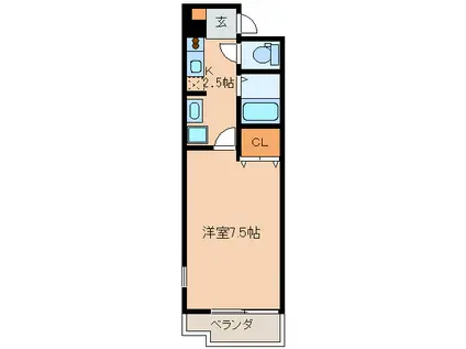 メゾン・リジエール(1K/2階)の間取り写真