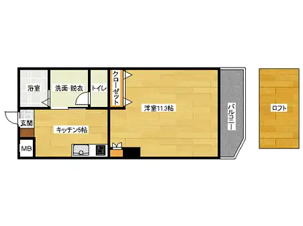 第13平勝ビル(1K/4階)の間取り写真
