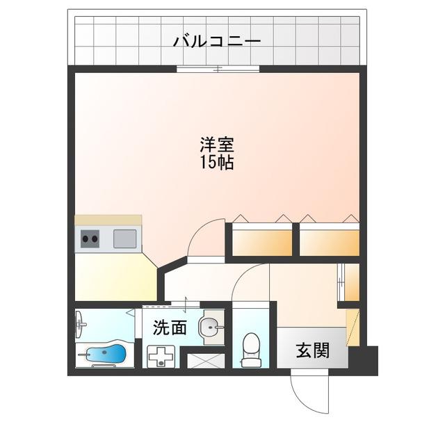 内外ウツボビル(1K/11階)の間取り写真