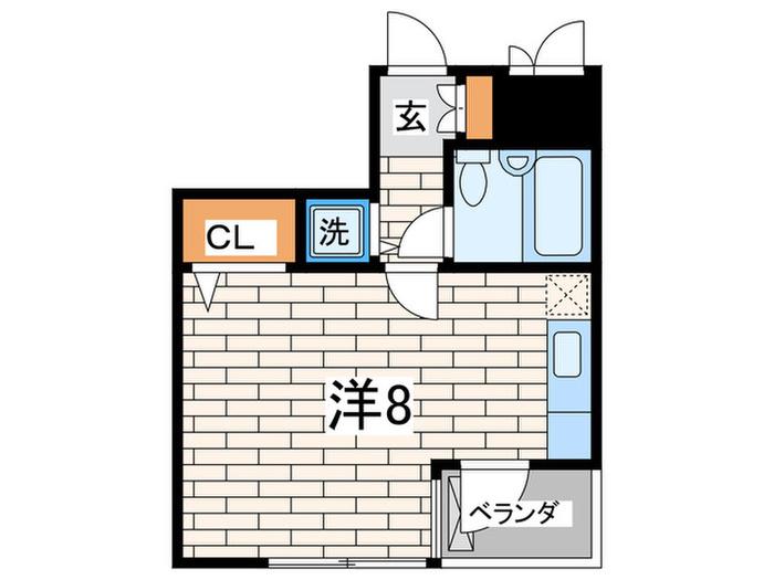 ポートビュー高砂(ワンルーム/3階)の間取り写真