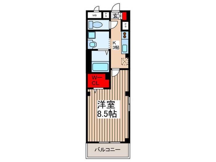 GENOVIA原木中山(1K/4階)の間取り写真