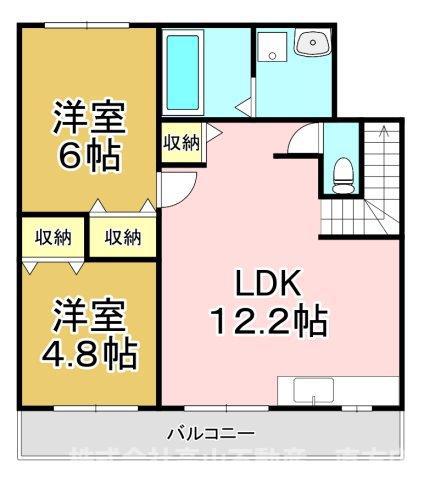 グリーンガーデンI(2LDK/2階)の間取り写真