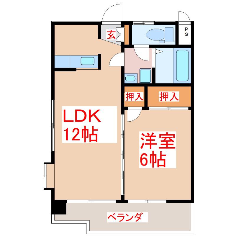 プレジデント勇貴(1LDK/3階)の間取り写真