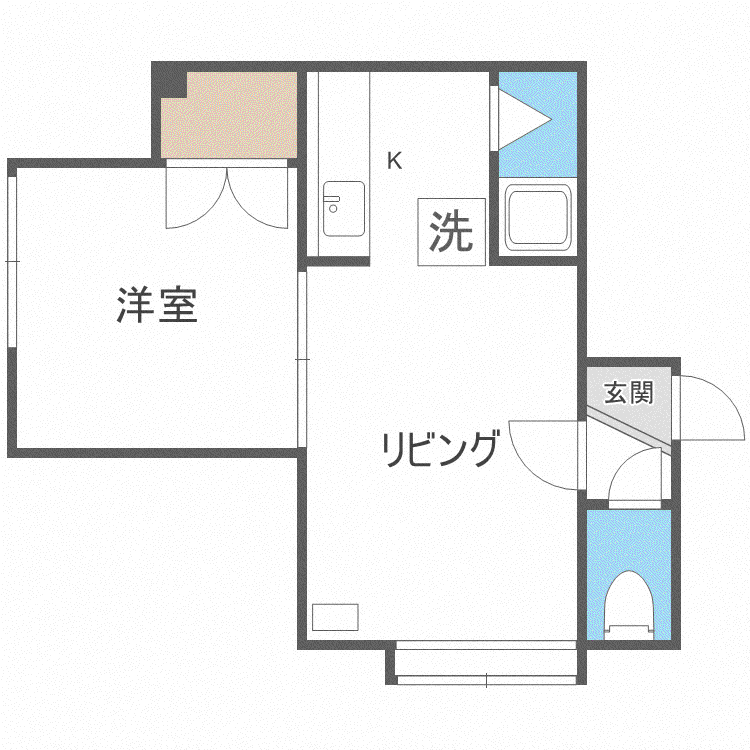 PALMHILL 光星(1LDK/3階)の間取り写真