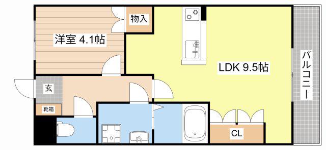 レジデンスコモド(1LDK/2階)の間取り写真