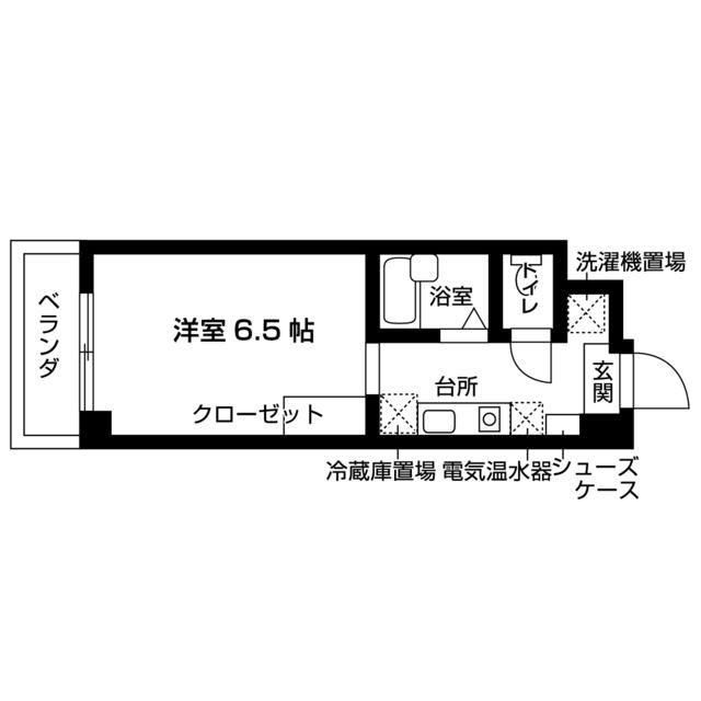 ドミトリー白根(1K/2階)の間取り写真