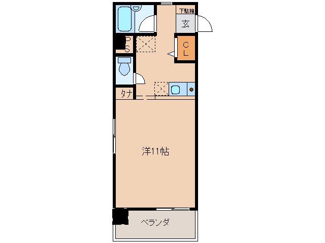 シティパルKUGA(ワンルーム/2階)の間取り写真