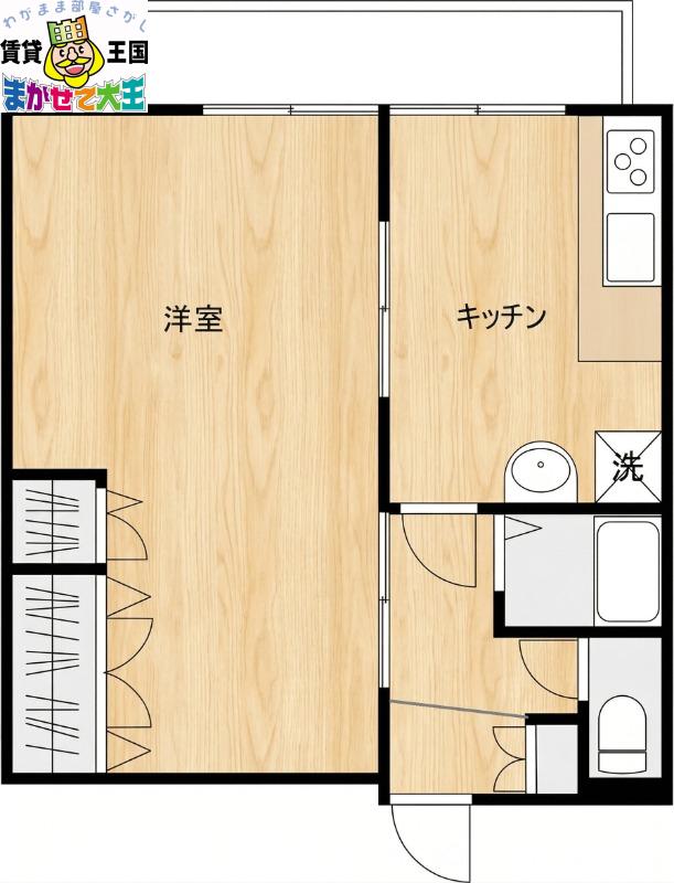 プレール大浦(1DK/1階)の間取り写真