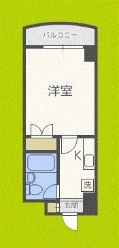 クレインハイツ南堀江(1K/7階)の間取り写真