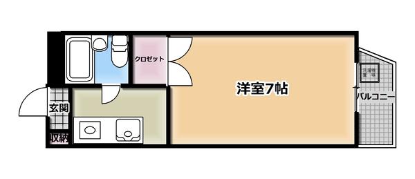 SUNNY・SIDE I(1K/2階)の間取り写真
