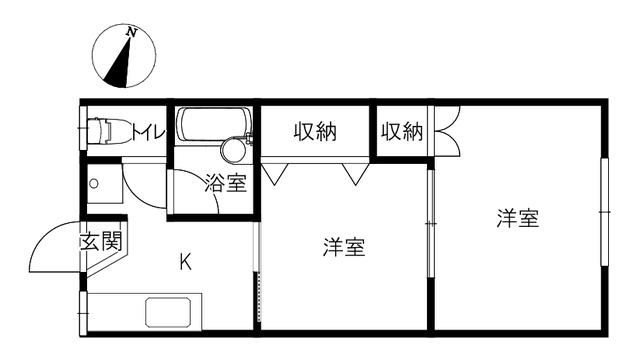 クレアーレ(2K/2階)の間取り写真