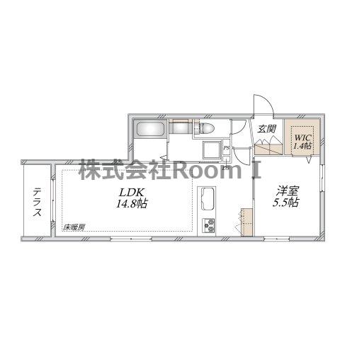 中央区上町1丁目へーベルメゾン・旭化成ヘー(1LDK/1階)の間取り写真